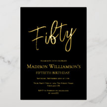 ブラック&金ゴールド50ミニマルthバースデーパーティー