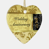ブラック&金ゴールド50周年結婚オーナメント セラミックオーナメント (右)