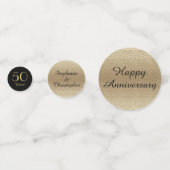 ブラック&金ゴールド50周年記念テーブルデコレーション コンフェッティ (裏面)