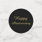 ブラック&金ゴールド50周年記念テーブルデコレーション コンフェッティ (スモール正面)