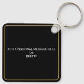 ブラック&金ゴールド50年ヤング・バナー50誕生日 キーホルダー (裏面)