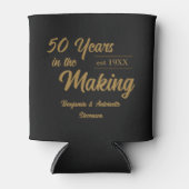 ブラック&金ゴールド50結婚周年 缶クーラー (正面)