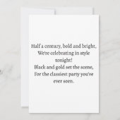 ブラック&金ゴールド50thサプライズパーティー 招待状 (裏面)