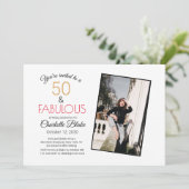 ブラック&金ゴールド50thバースデーパーティーへの招待 招待状 (スタンド正面)