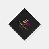 ブラック&金ゴールド50thバースデーパーティー紙プレート スタンダードカクテルナプキン (角)