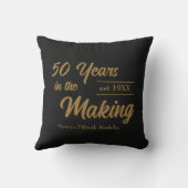 ブラック&金ゴールド50thバースデーパーティー クッション (裏面)
