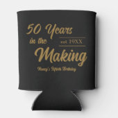 ブラック&金ゴールド50thバースデーパーティー 缶クーラー (裏面)