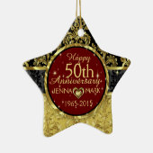 ブラック&金ゴールド50th結婚周年記念オーナメント2 セラミックオーナメント (右)