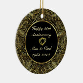 ブラック&金ゴールド50th結婚周年記念オーナメント2 セラミックオーナメント (右)