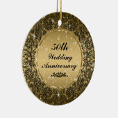 ブラック&金ゴールド50th結婚周年記念オーナメント3 セラミックオーナメント (右)