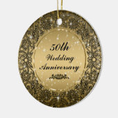 ブラック&金ゴールド50th結婚周年記念オーナメント3 セラミックオーナメント (左)