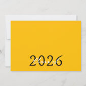 ブラック&金ゴールド6フォトフィルムストリップ卒業コラージュ 招待状 (裏面)