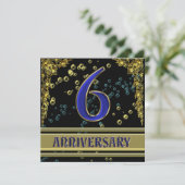 ブラック&金ゴールド6周年記念パーティー 招待状 (スタンド正面)