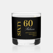 ブラック&金ゴールド60誕生日カクテルエレガントパーティー ウイスキーグラス (正面)