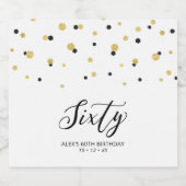 ブラック&金ゴールド60 | 60th誕生日パーティー ビールラベル (シングルラベル)