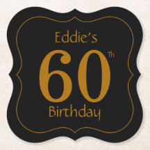 ブラック&金ゴールド60thバースデーパーティー