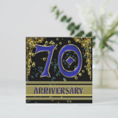 ブラック&金ゴールド70周年記念パーティー 招待状 (スタンド正面)