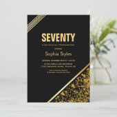 ブラック&金ゴールド70thバースデーパーティー 招待状 (スタンド正面)