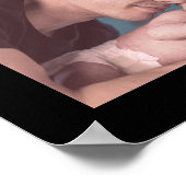 ブラック&金ゴールド7 Photo Collage Family Name Monogram ポスター (角)