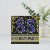 ブラック&金ゴールド85thバースデーパーティー 招待状 (スタンド正面)