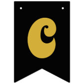 ブラック&金ゴールド「おめでとうございます」バンティングバナー バンティングフラッグ (第1の旗)