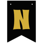 ブラック&金ゴールド「おめでとうございます」バンティングバナー バンティングフラッグ (第3の旗)