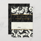 ブラック、金ゴールド、アイボリープレイスカード 招待状 (正面/裏面)