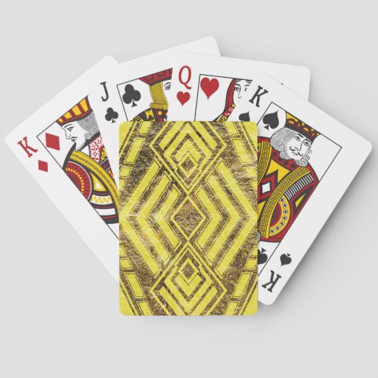 ブラック・金ゴールド・アート・デコ・グラフィック トランプ (裏面)