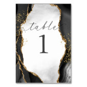ブラック、金ゴールド、グレーミスト瑪瑙テーブルカード テーブルナンバー (正面)