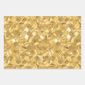 ブラック、金ゴールド、シルバーモロッコクローバー ラッピングペーパーシート (正面2)