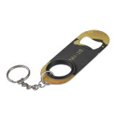 *～*ブラック&金ゴールド・チ結婚ャルクボード キーホルダー栓抜き (正面アングル)