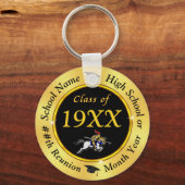 ブラック&金ゴールド、ナイトテーマ、クラス懇親会ギフト、 キーホルダー (正面)