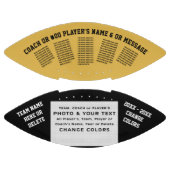 ブラック、金ゴールド、パーソナライズされた写真付きサッカー アメリカンフットボール (パネル)