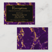 ブラック、金ゴールド、パープル大理石 – 披露宴 エンクロージャーカード (正面/裏面)