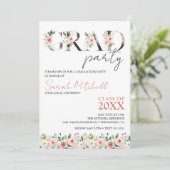 ブラック・金ゴールド・フローラ卒業党 招待状 (スタンド正面)