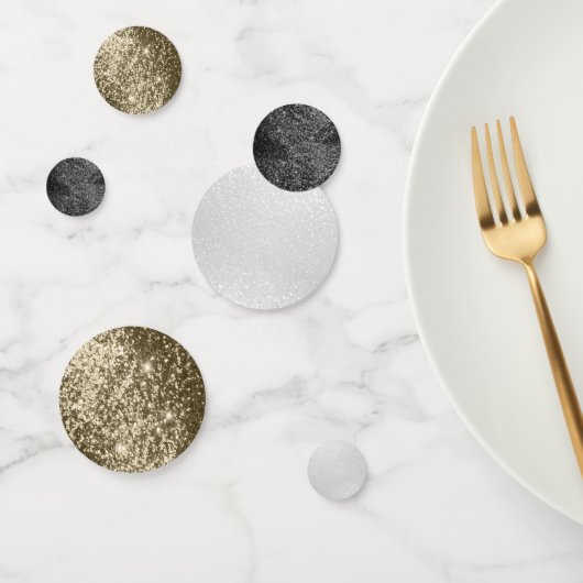 ブラック、金ゴールド、ホワイトグリッター コンフェッティ (グループ)