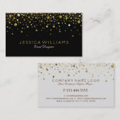 ブラック、金ゴールド、ホワイトサークルポップコーンリバーシブル 名刺 (正面/裏面)