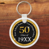 ブラック、金ゴールド、ホワイト50クラスの懇親会の好意 キーホルダー (正面)