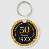 ブラック、金ゴールド、ホワイト50クラスの懇親会の好意 キーホルダー (裏面)
