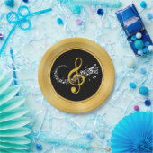 ブラック、金ゴールド·ミュージック·プレートまたは任意の色、大事な行事 ペーパープレート (パーティー)