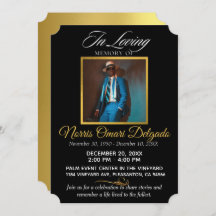 ブラック&金ゴールド|ライフ写真のお祝いエレガント