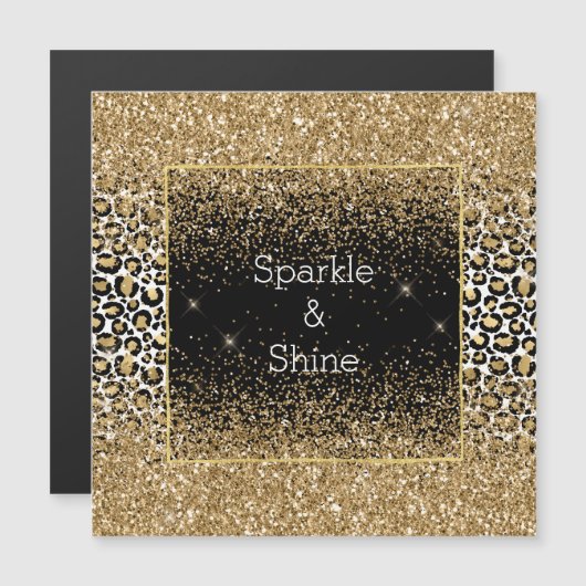 ブラック·金ゴールド·レオパード·プリント·グリジー (正面/裏面)