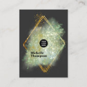 ブラック&金ゴールド《写真》ぼけ味スクエアビジネスカード 名刺 (正面)