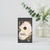 ブラック&金ゴールド《写真》ぼけ味スクエアビジネスカード 名刺 (スタンド正面)