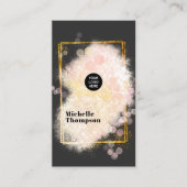 ブラック&金ゴールド《写真》ぼけ味スクエアビジネスカード 名刺 (正面)