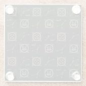 ブラック&金ゴールド〔占星術の〕十二宮図がん星星印 ガラスコースター (裏面)