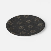 ブラック&金ゴールド〔占星術の〕十二宮図リブラアストロロジースターサイン ペーパープレート (アングル)