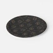 ブラック&金ゴールド〔占星術の〕十二宮図蠍座星占い星印 ペーパープレート (アングル)