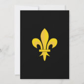 ブラック&金ゴールド（紋章の）フラ・ダ・リ結婚式招待状 招待状 (裏面)