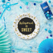 ブラック·金ゴールド·紙吹雪退職は魅力的 ペーパープレート (パーティー)